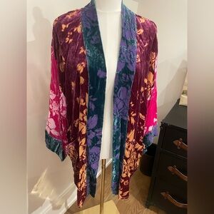 JOHNNY WAS - Floral Velvet Kimono Cardigan
